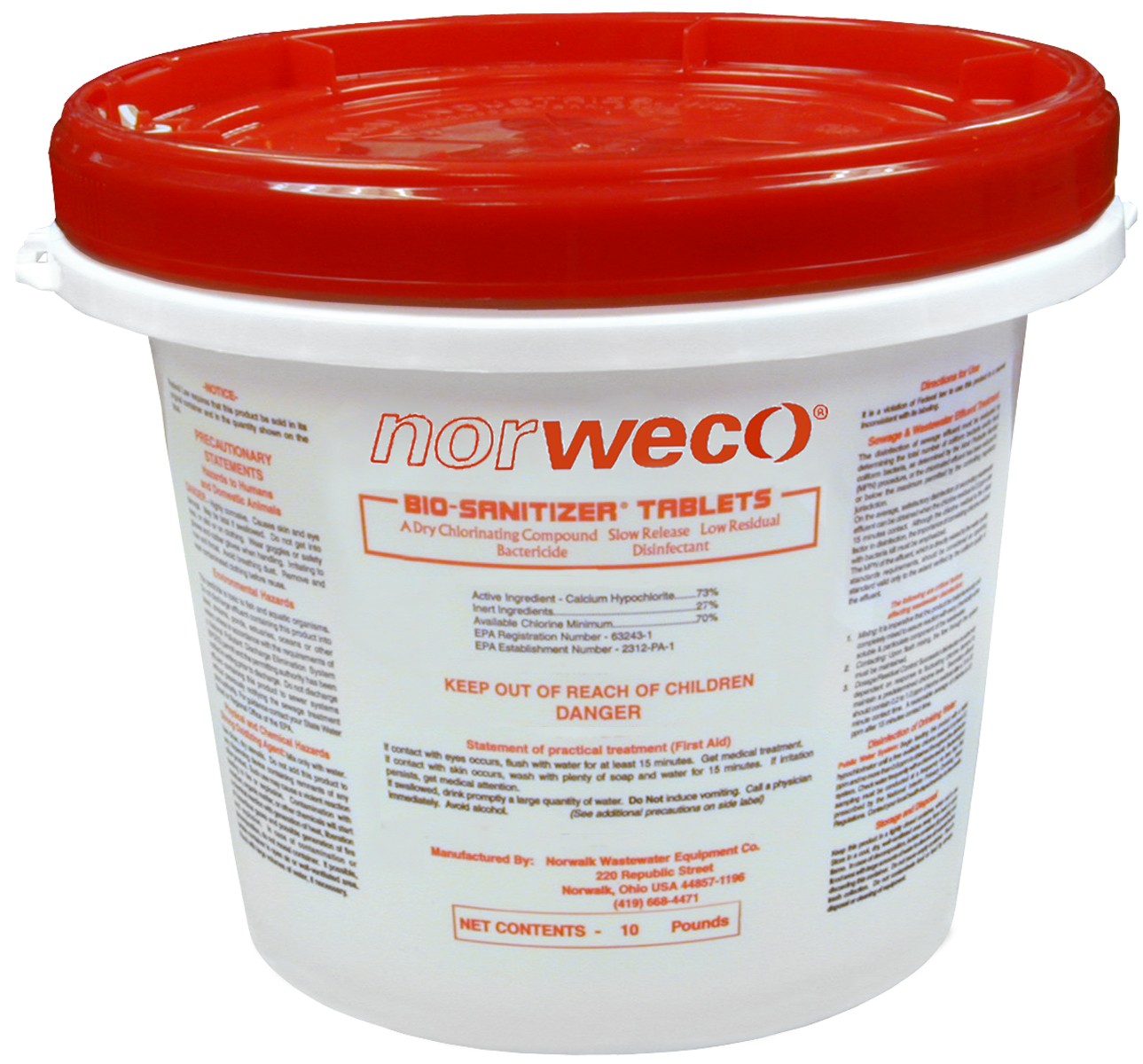 Norweco Bio-sanitizer Septic Chlorine Tablets - 10lb - 70% Minimum Available Chlorine