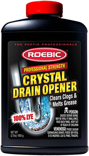 Roebic Professional Strength Crystal Drain Opener - 100% LYE - 2 lbs