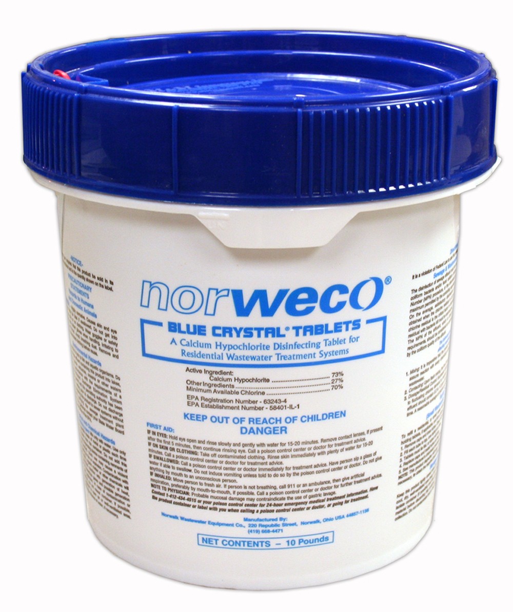 Norweco Blue Crystal Residential Disinfecting Tablets 10lb