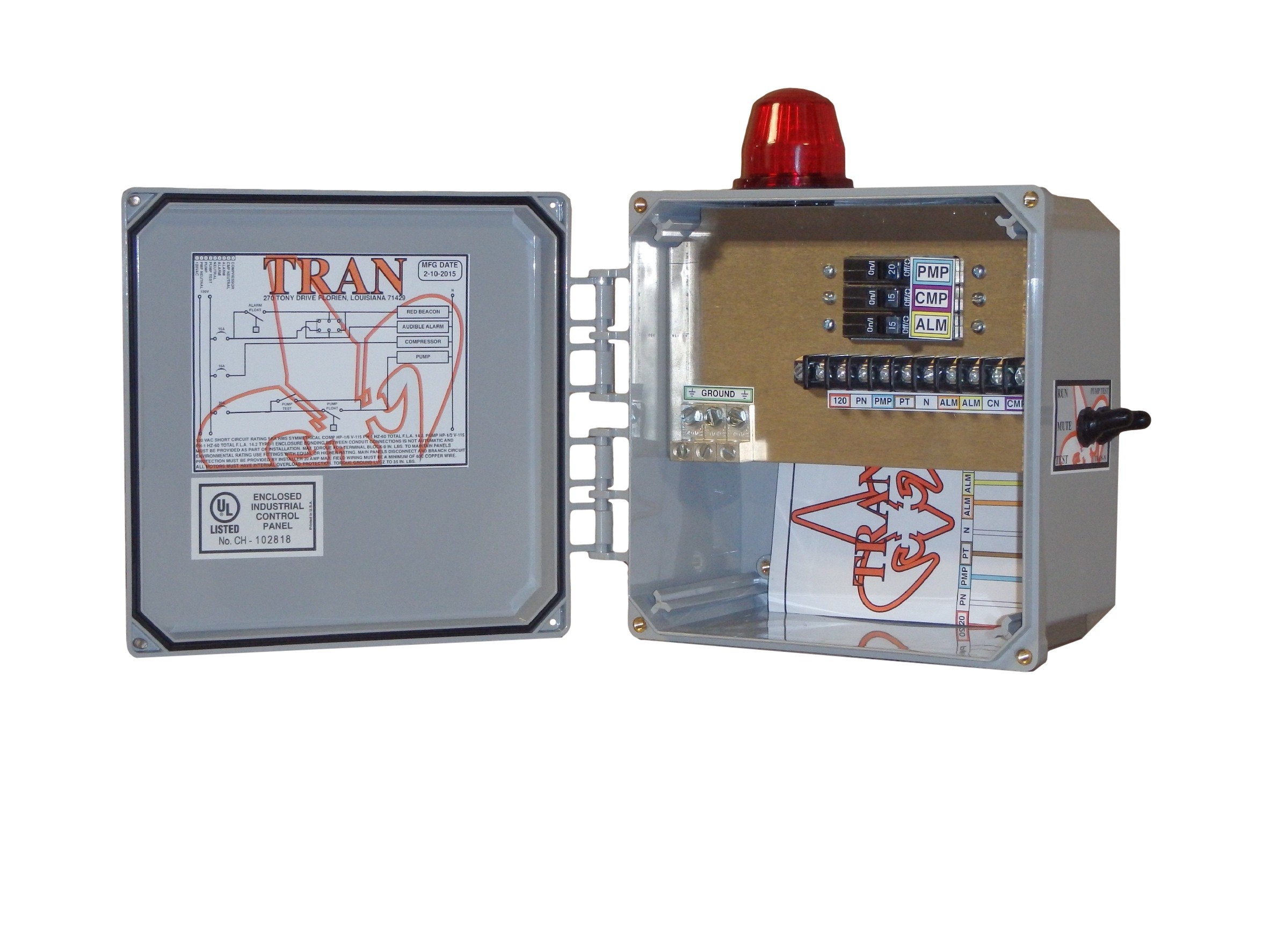 Tran-N Aerobic Septic Control Panel Without Timer