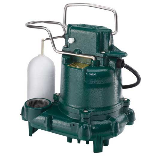 Zoeller M53 Mighty-Mate - 1/3 HP Cast Iron Submersible Sump Pump w/ Vertical Float Switch